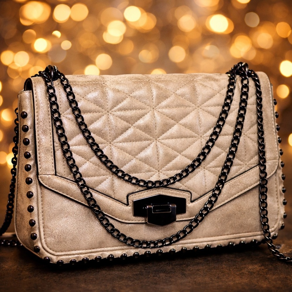 NWT Gianni Bini Metallic Gold Crossbody Medium Size 9.5” x6.5”